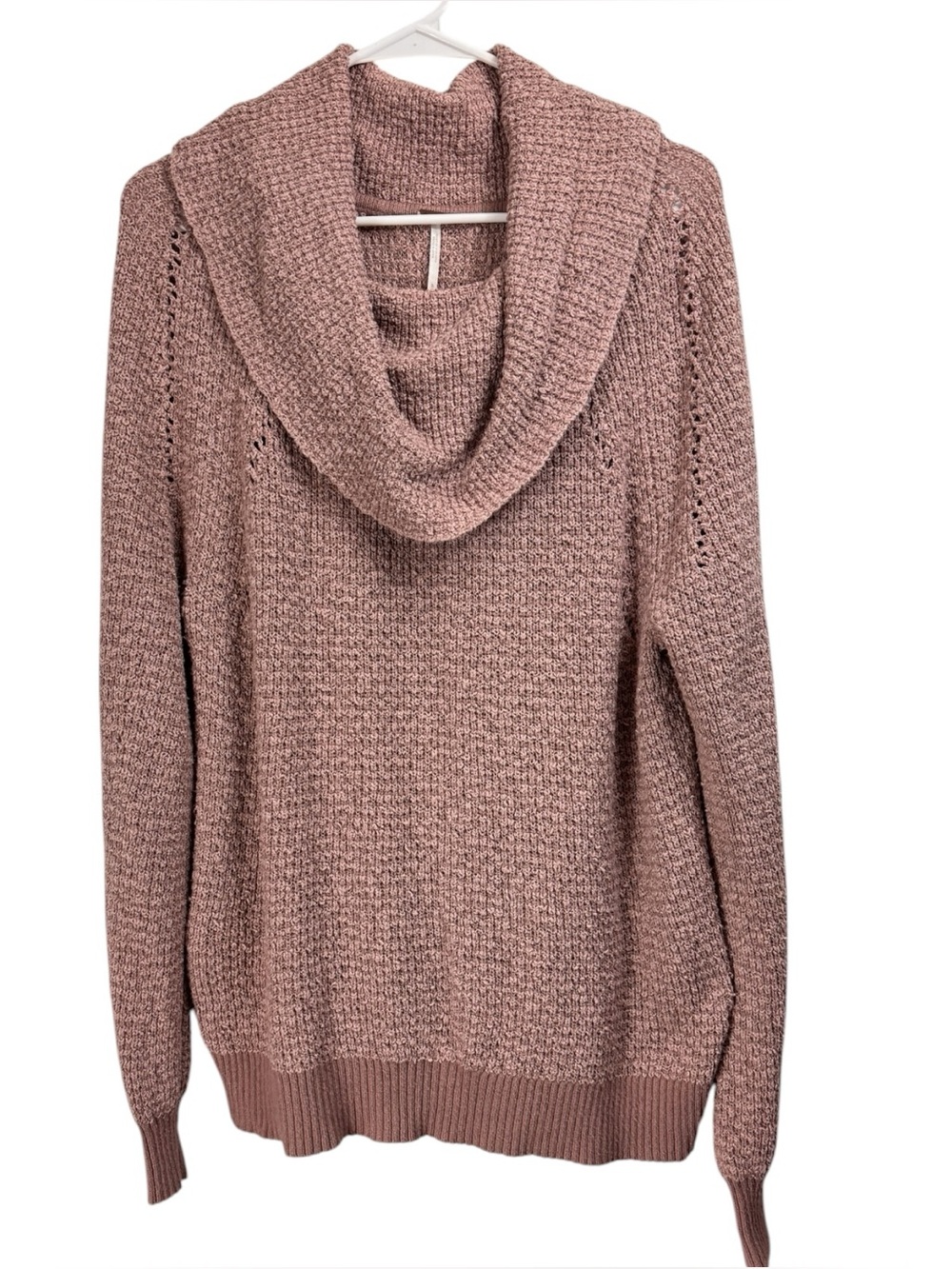 Free People Size Small By Your Side Cowl Sweater Mauve Pink Oversized Fall Beach